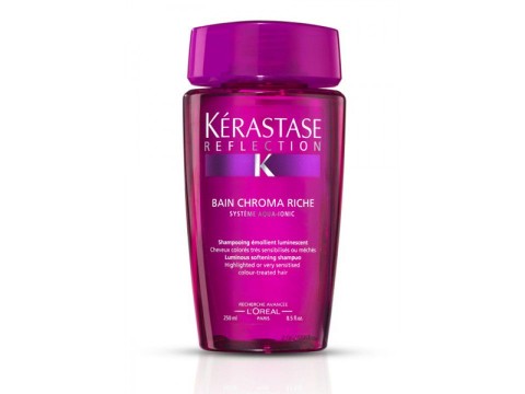 KERASTASE Šampūnas Jautriems, Dažytiems Plaukams KERASTASE Reflection Bain Chroma Riche Shampoo 250ml KERASTASE Šampūnas Jautriems, Dažytiems Plaukams KERASTASE Reflection Bain Chroma Riche Shampoo 250ml